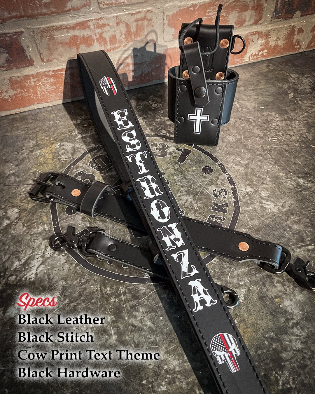 Firefighter Radio Strap — Hi - Def Custom Leather Radio Strap - Box 31 Leatherworks