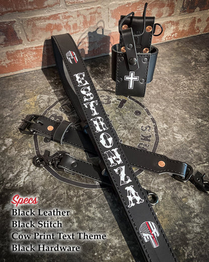 Firefighter Radio Strap — Hi - Def Custom Leather Radio Strap - Box 31 Leatherworks