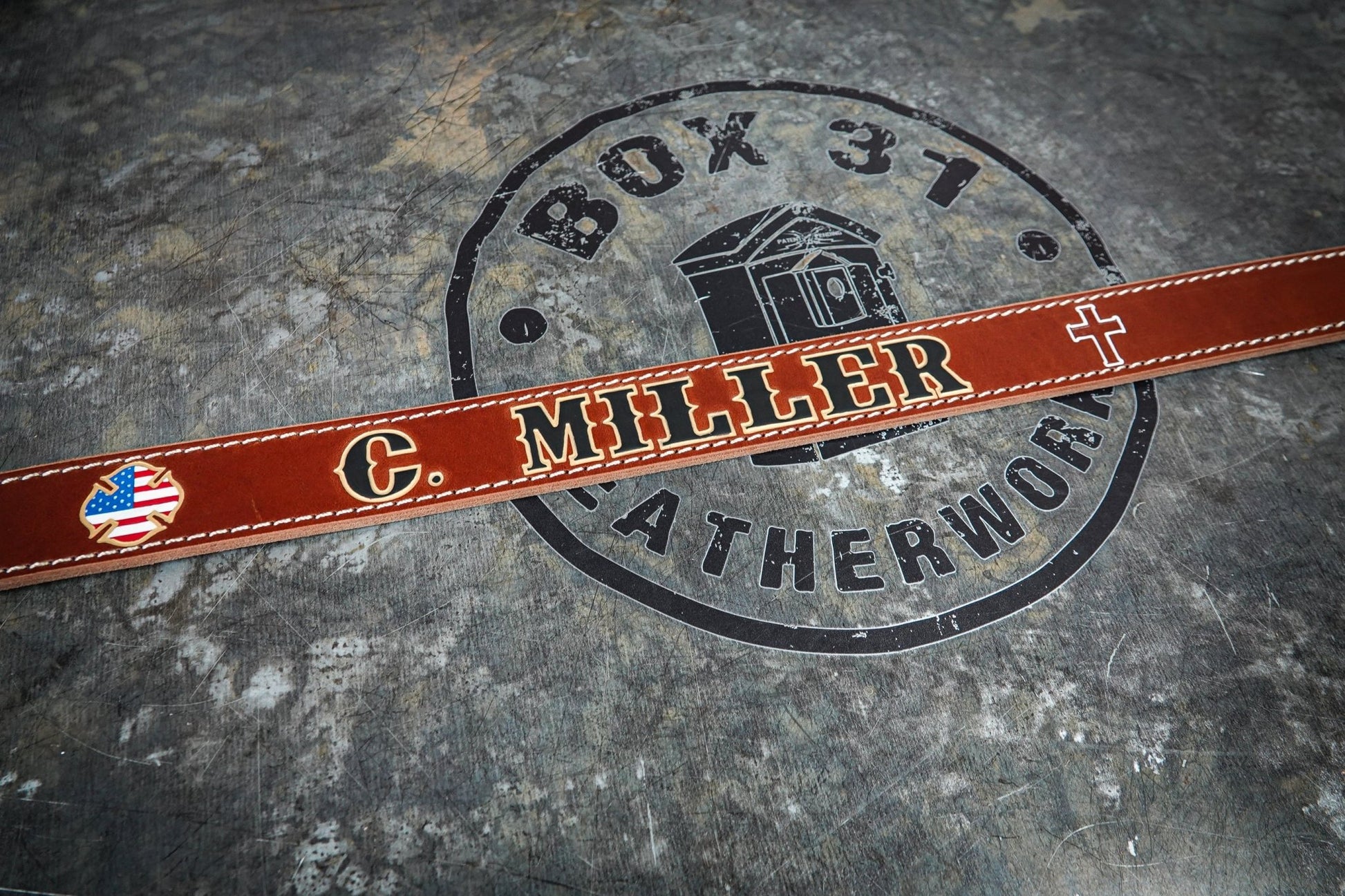 Hand - Painted Helmet Band - Box 31 Leatherworks