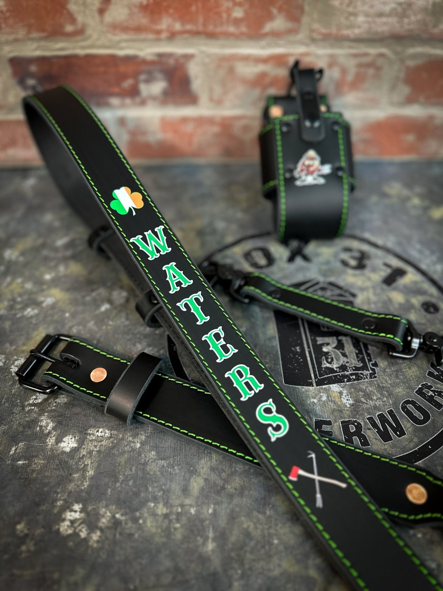 Hi - Def Leather Radio Strap Combo — Custom Fire Service Leather - Box 31 Leatherworks