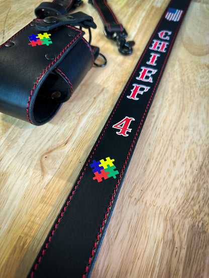 Hi - Def Leather Radio Strap Combo — Custom Fire Service Leather - Box 31 Leatherworks