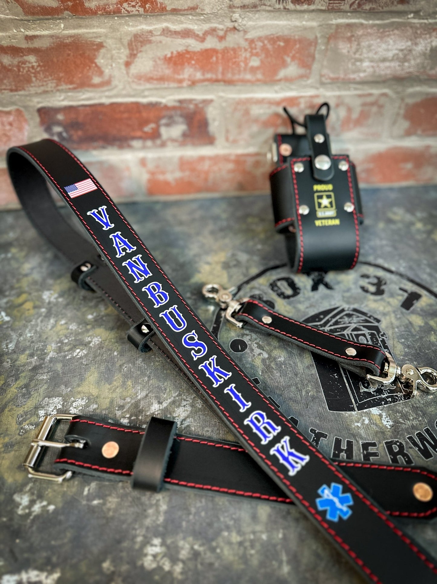 Hi - Def Leather Radio Strap Combo — Custom Fire Service Leather - Box 31 Leatherworks