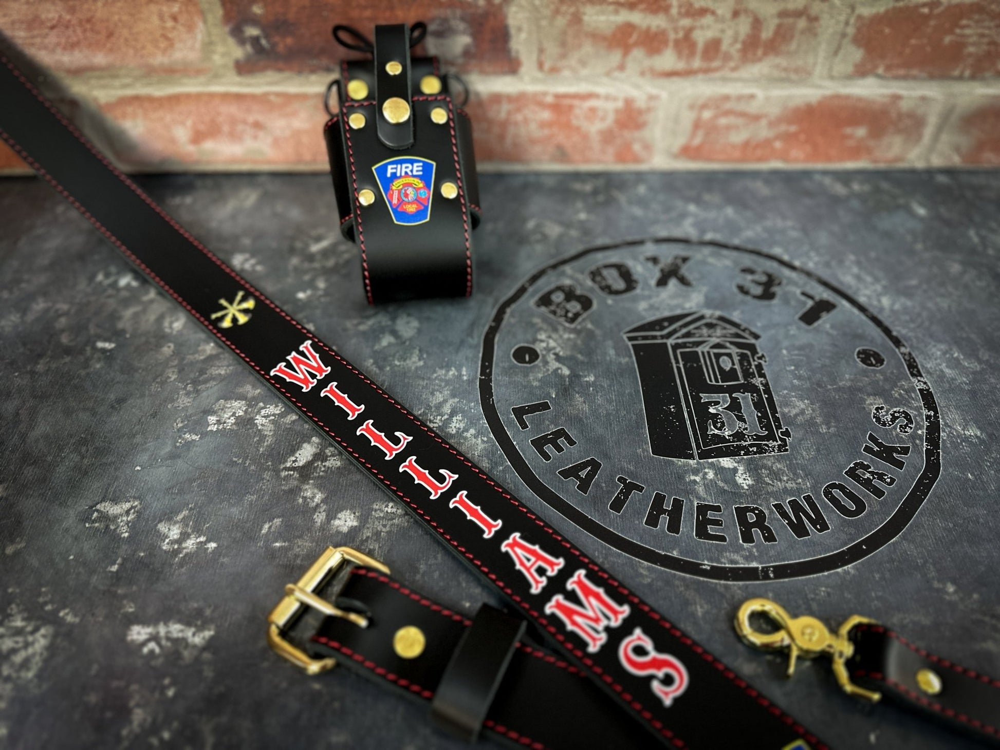 Hi - Def Leather Radio Strap Combo — Custom Fire Service Leather - Box 31 Leatherworks