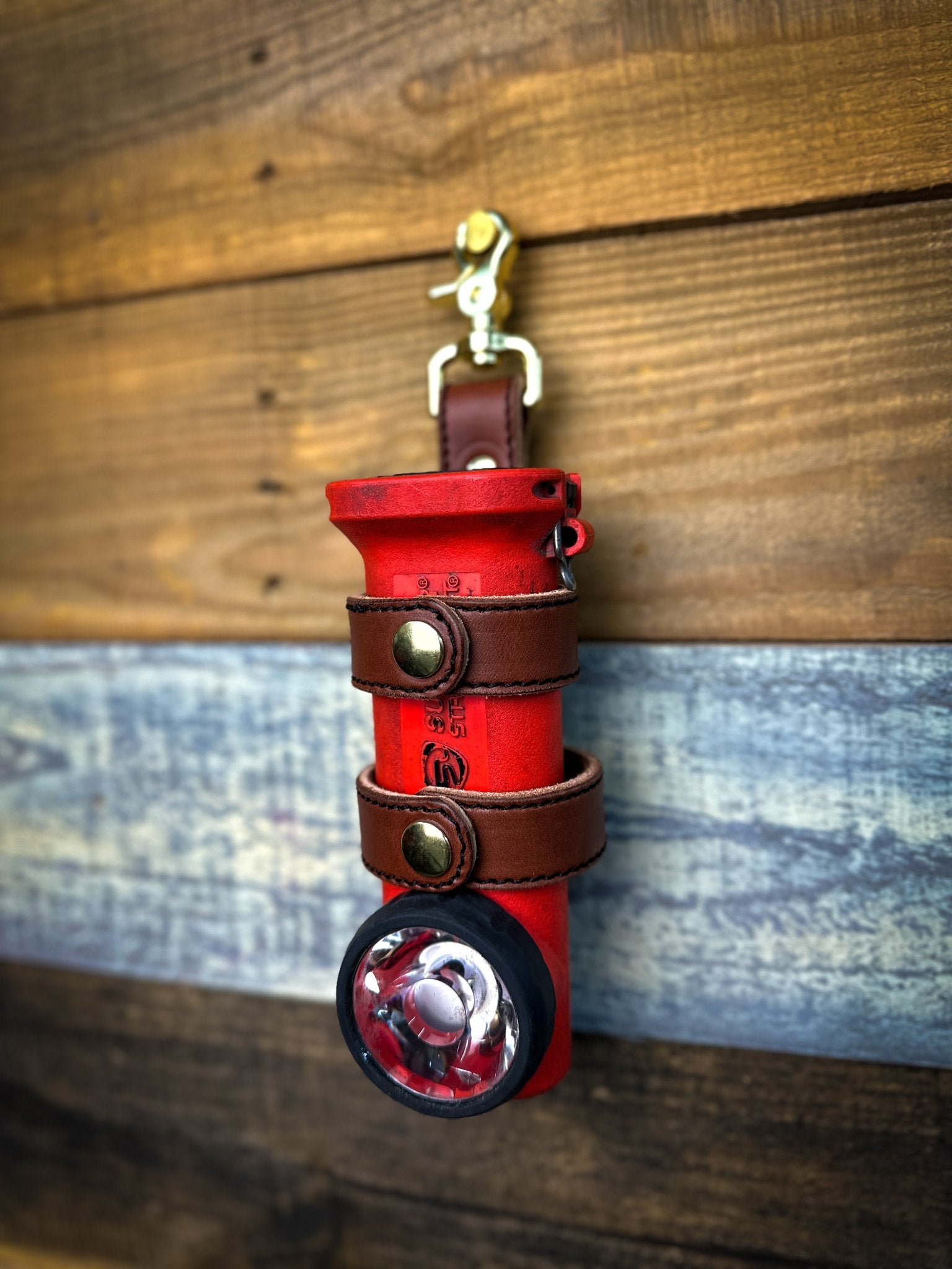 Inverted Leather Flashlight Holder - Box 31 Leatherworks