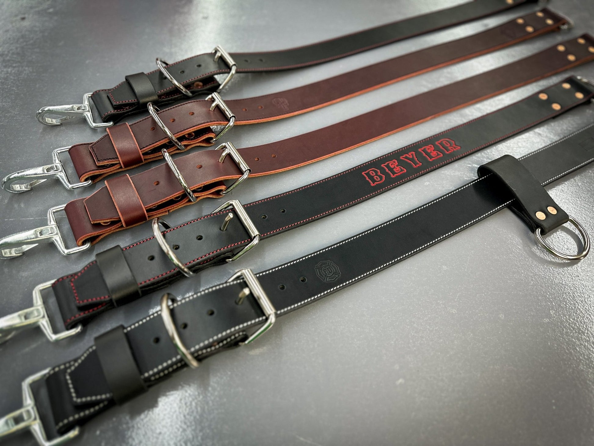 gear leather Firefighter Leather Adjustable Turnout Gear Truck Belt – Box 31 Leatherworks