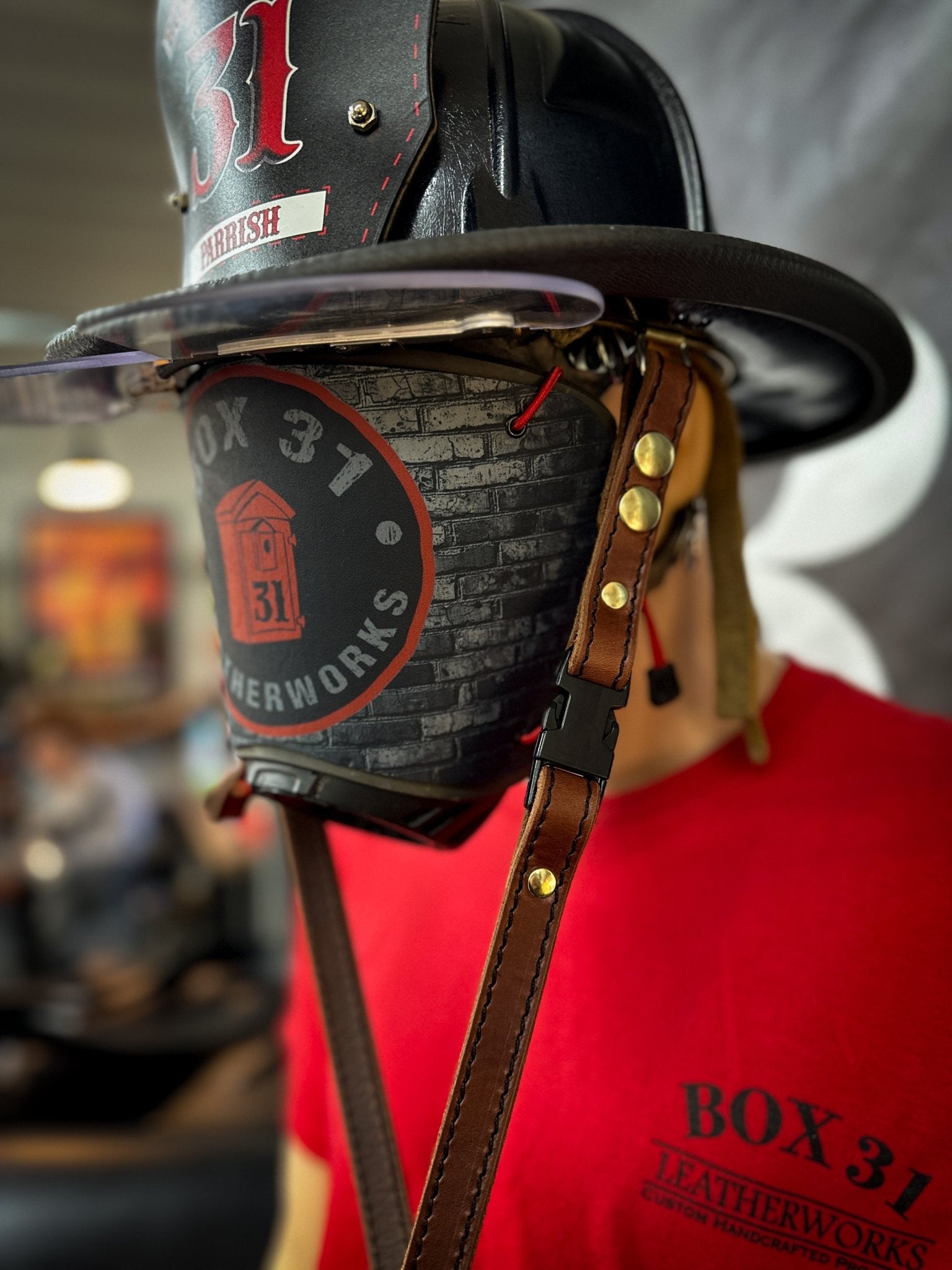 Leather Chin Straps – Fire Service Edition - Box 31 Leatherworks