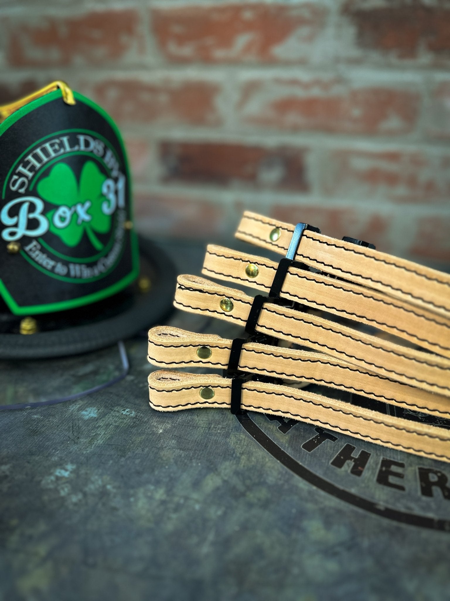 Leather Chin Straps – Fire Service Edition - Box 31 Leatherworks