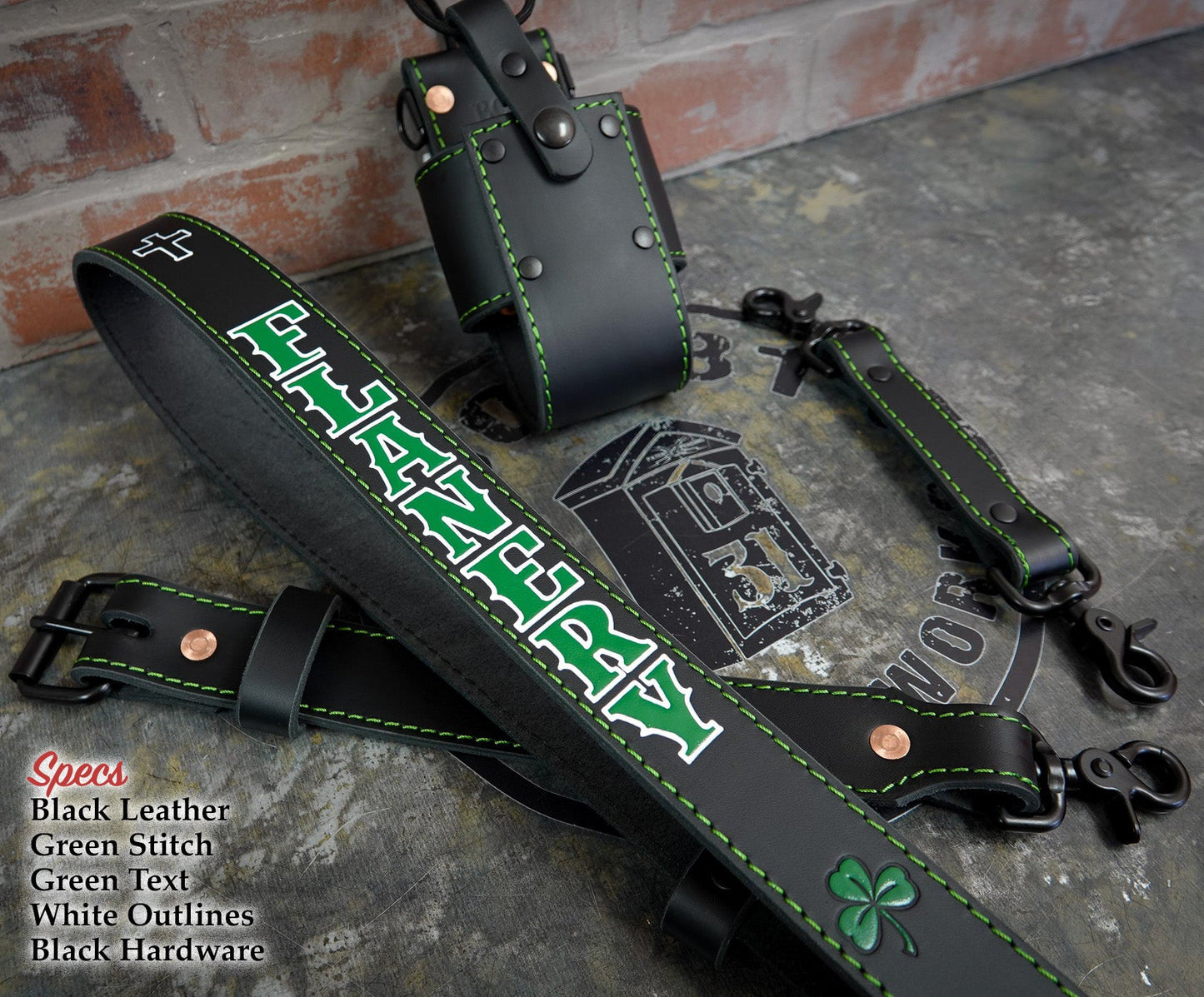 Leather Radio Strap – Hand - Painted Fire Service Edition - Box 31 Leatherworks