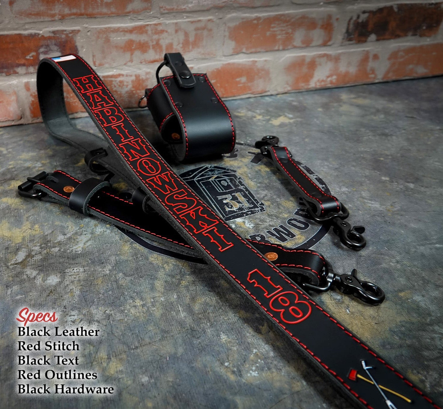 Hand-Painted Leather Radio Strap Combo | Box 31 Leatherworks