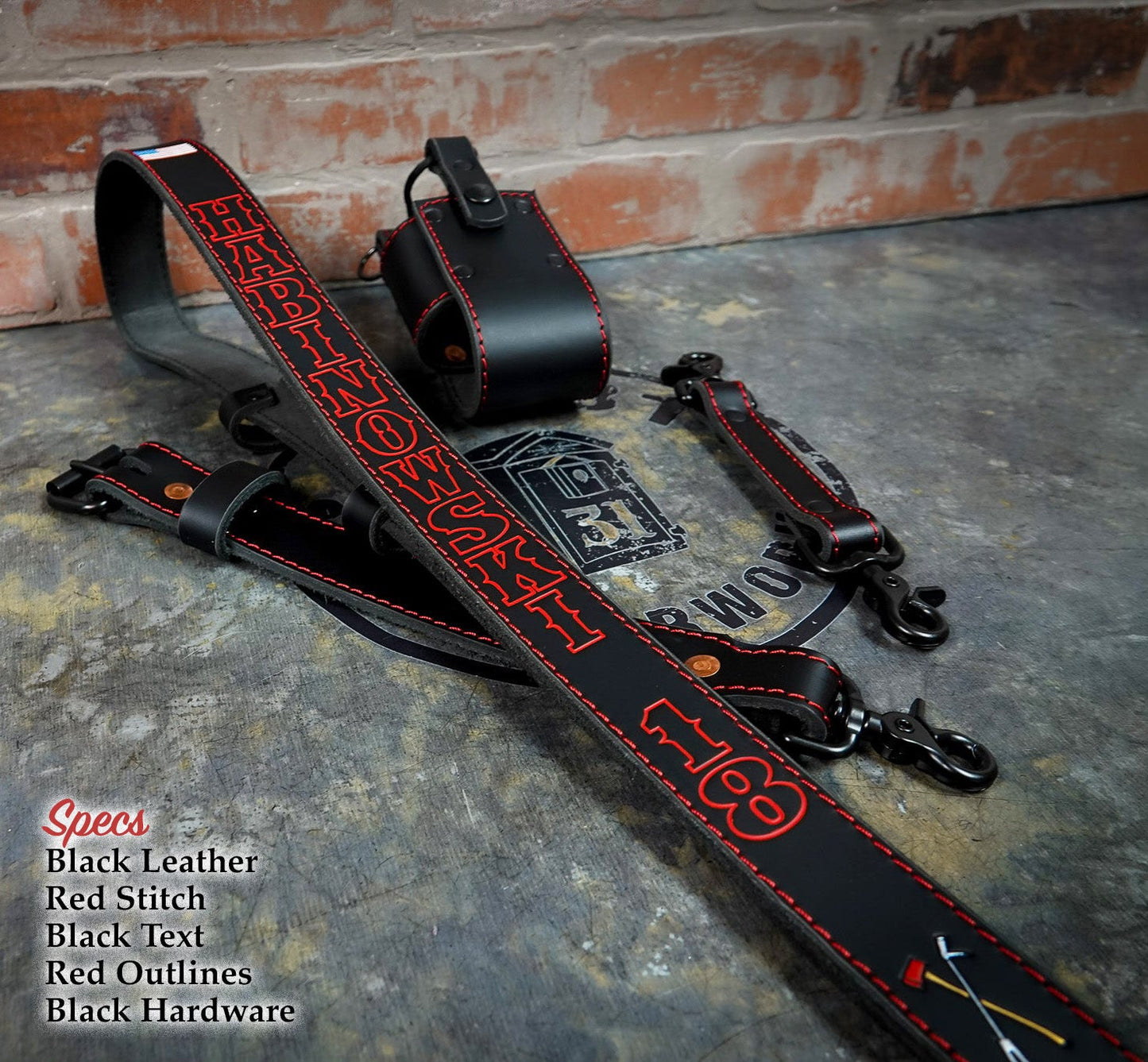 Leather Radio Strap – Hand - Painted Fire Service Edition - Box 31 Leatherworks