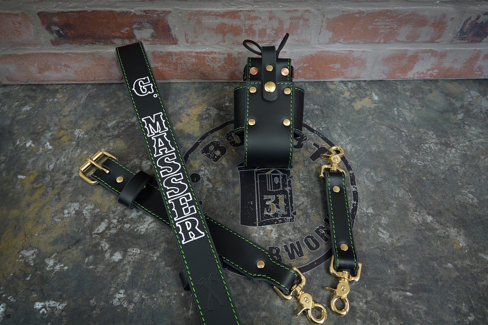 Hand-Painted Leather Radio Strap Combo | Box 31 Leatherworks