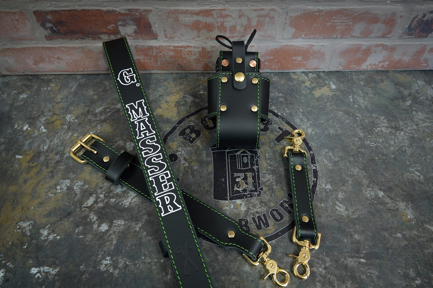 Leather Radio Strap – Hand - Painted Fire Service Edition - Box 31 Leatherworks