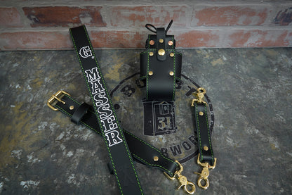 Leather Radio Strap – Hand - Painted Fire Service Edition - Box 31 Leatherworks