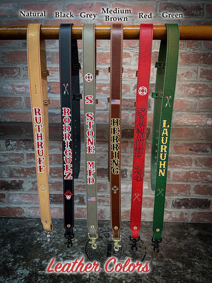 Leather Radio Strap – Hand - Painted Fire Service Edition - Box 31 Leatherworks