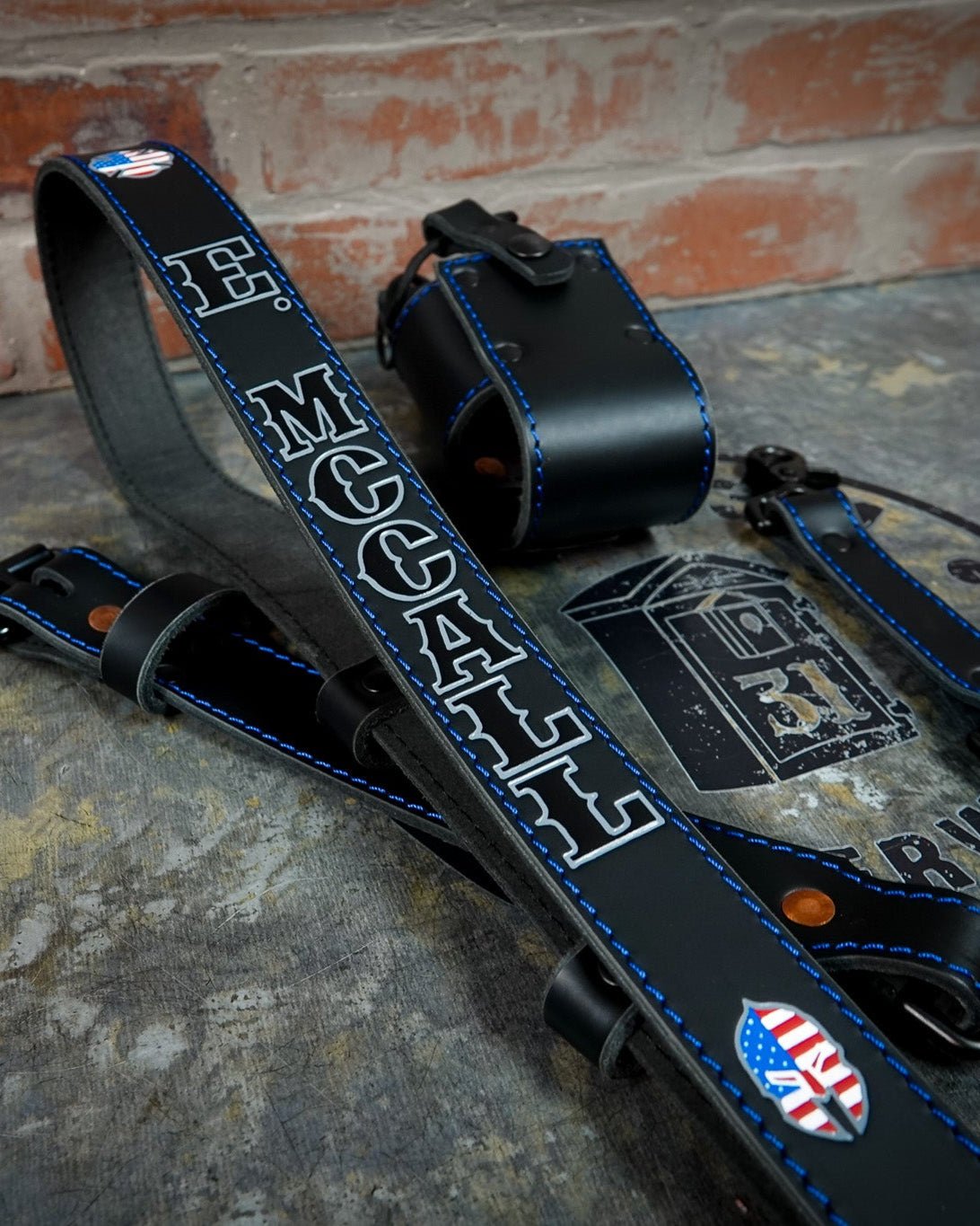 Leather Radio Strap – Hand - Painted Fire Service Edition - Box 31 Leatherworks