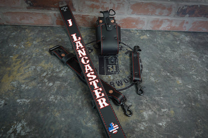 Leather Radio Strap – Hand - Painted Fire Service Edition - Box 31 Leatherworks