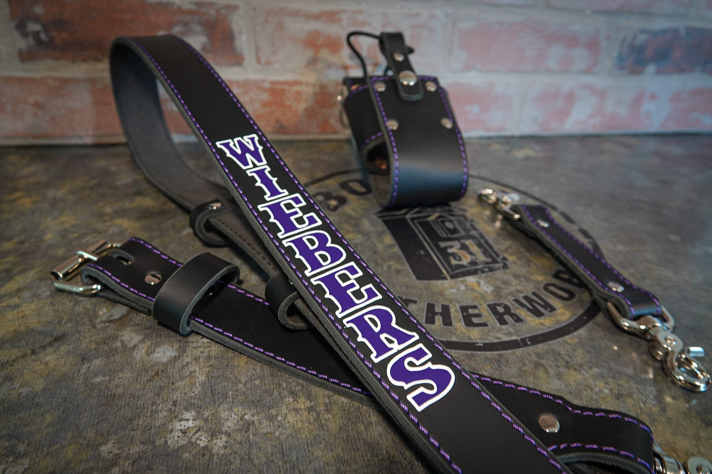 Leather Radio Strap – Hand - Painted Fire Service Edition - Box 31 Leatherworks