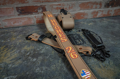 Leather Radio Strap – Hand - Painted Fire Service Edition - Box 31 Leatherworks