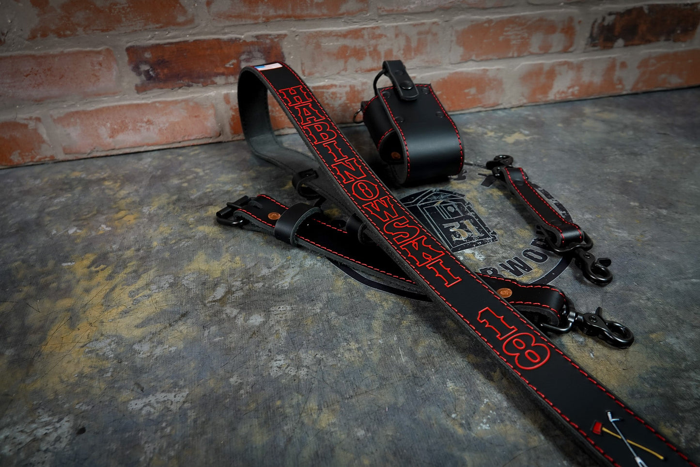 Leather Radio Strap – Hand - Painted Fire Service Edition - Box 31 Leatherworks