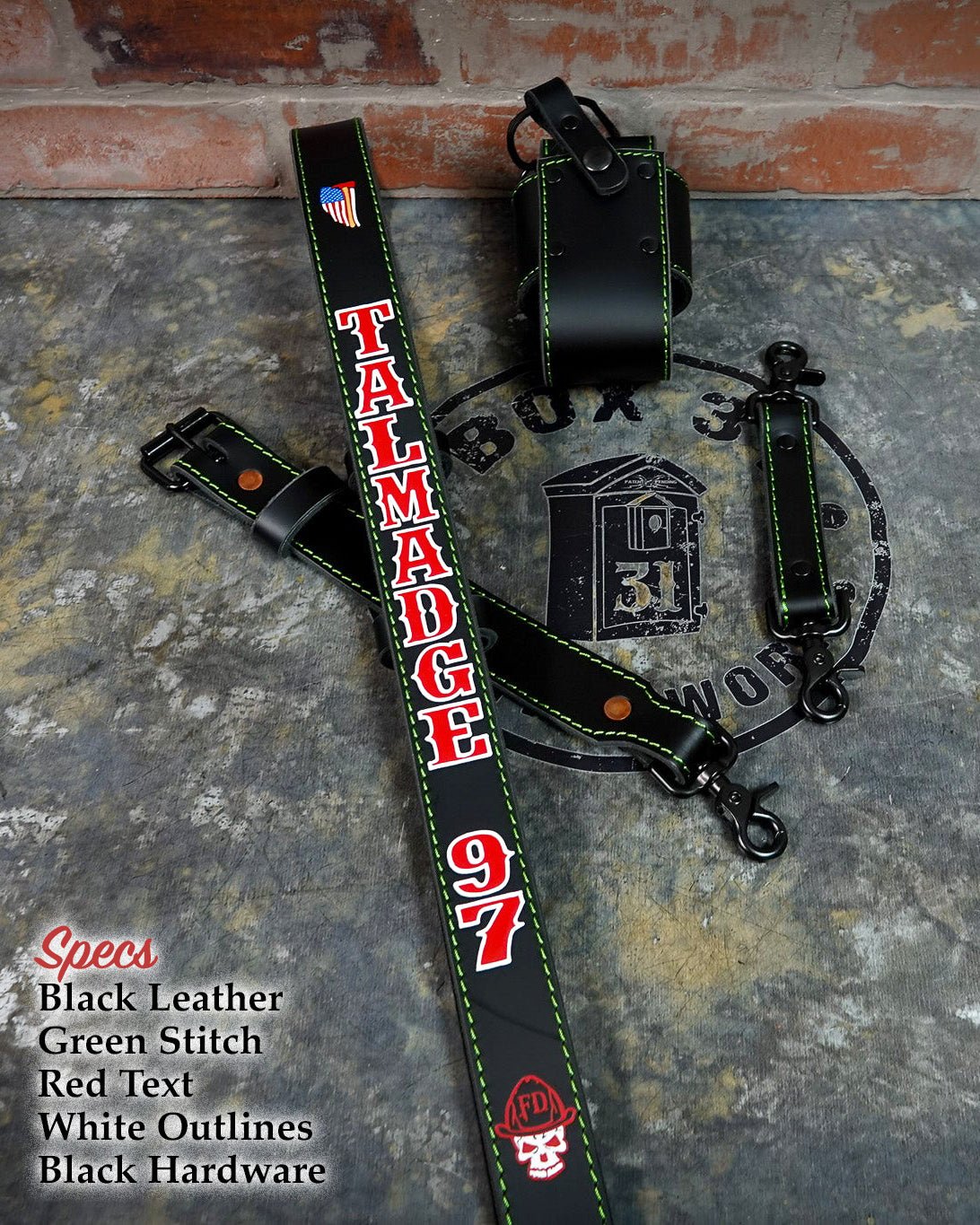 Hand-Painted Leather Radio Strap Combo | Box 31 Leatherworks