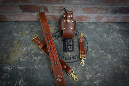 Leather Radio Strap – Hand - Painted Fire Service Edition - Box 31 Leatherworks