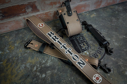 Leather Radio Strap – Hand - Painted Fire Service Edition - Box 31 Leatherworks
