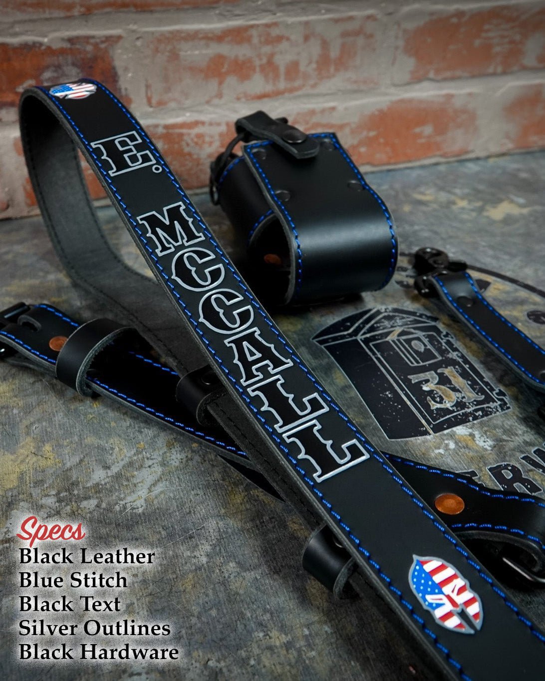 Leather Radio Strap – Hand - Painted Fire Service Edition - Box 31 Leatherworks