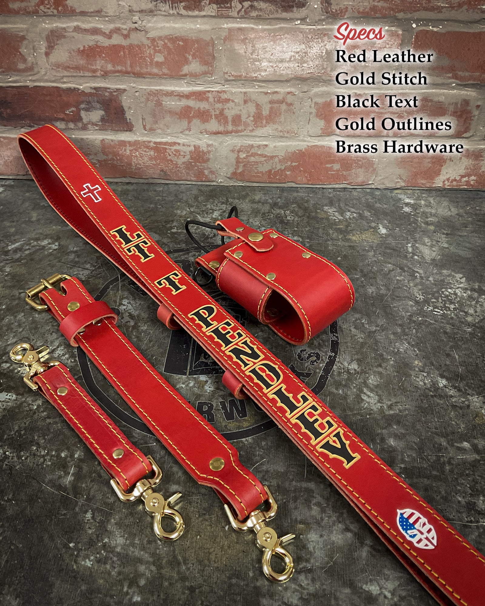 Leather Radio Strap – Hand - Painted Fire Service Edition - Box 31 Leatherworks