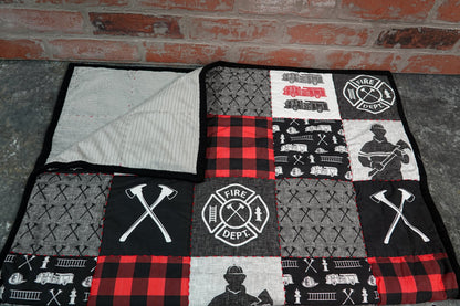 Toddler/Baby Quilt - Grey Fleece Backing - Box 31 Leatherworks