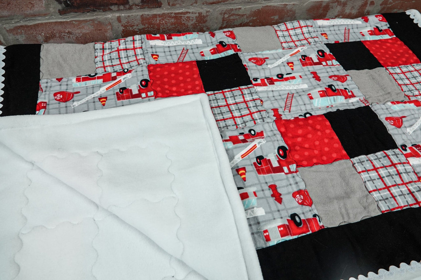 Toddler/Baby Quilt - White Fleece Backing - Box 31 Leatherworks
