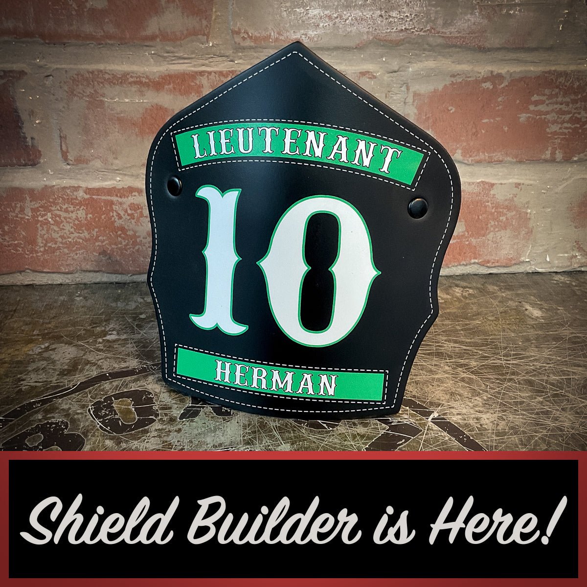 Traditional Panel Shield (1 - 1 Panel) Leather Helmet Front - Box 31 Leatherworks