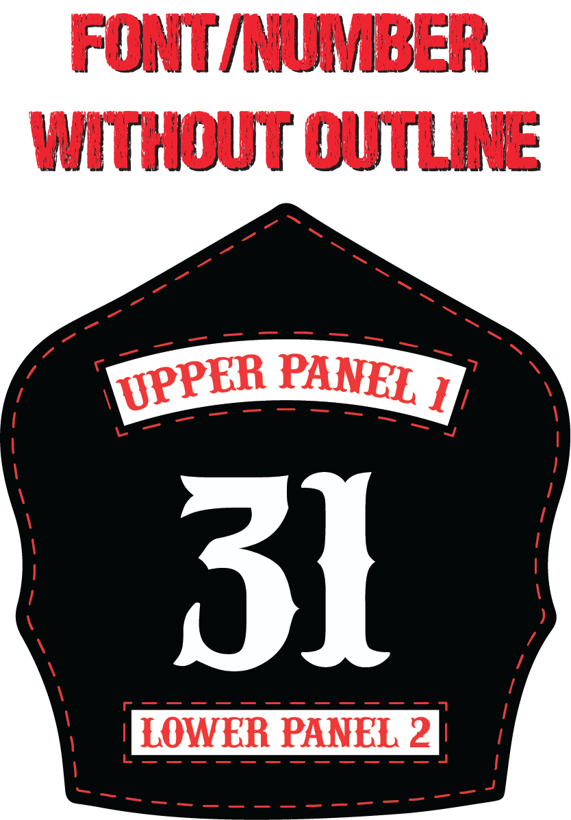 Traditional Panel Shield (1 - 1 Panel) Leather Helmet Front - Box 31 Leatherworks