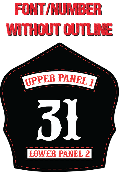 Traditional Panel Shield (1 - 1 Panel) Leather Helmet Front - Box 31 Leatherworks