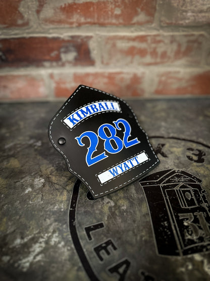 Traditional Panel Shield (1 - 1 Panel) Leather Helmet Front - Box 31 Leatherworks