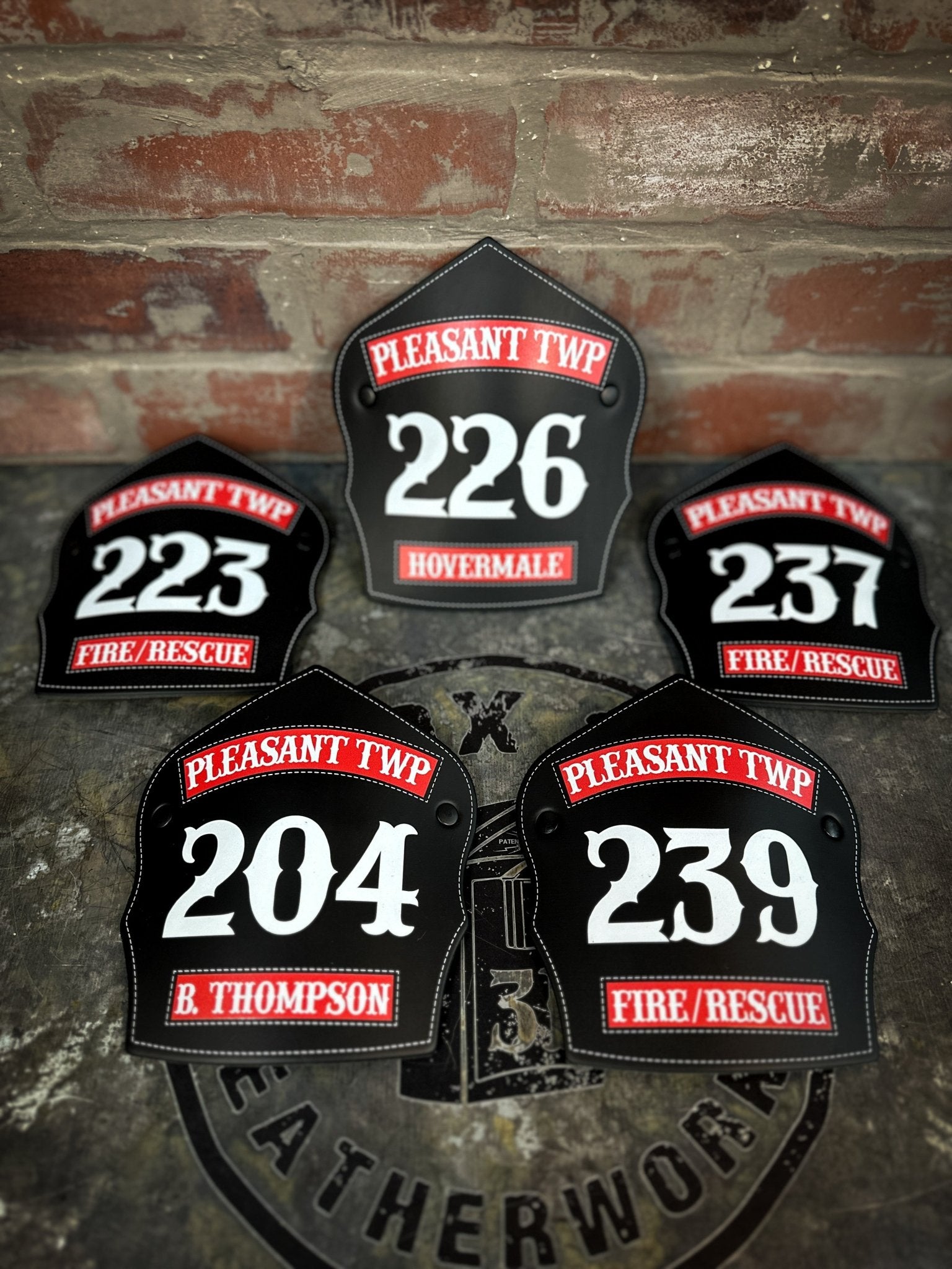 Traditional Panel Shield (1 - 1 Panel) Leather Helmet Front - Box 31 Leatherworks