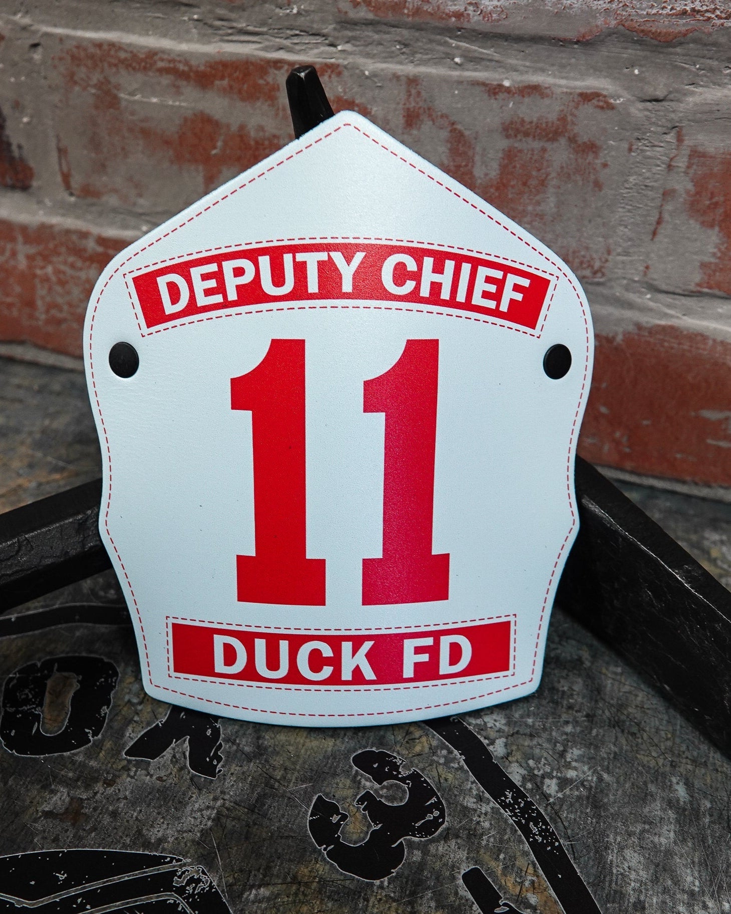 Traditional Panel Shield (1 - 1 Panel) Leather Helmet Front - Box 31 Leatherworks