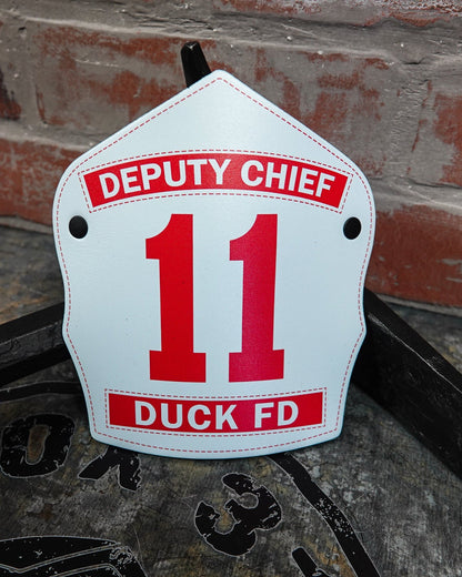 Traditional Panel Shield (1 - 1 Panel) Leather Helmet Front - Box 31 Leatherworks