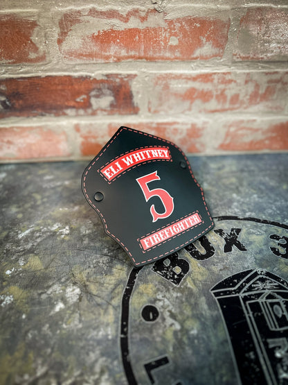 Traditional Panel Shield (1 - 1 Panel) Leather Helmet Front - Box 31 Leatherworks