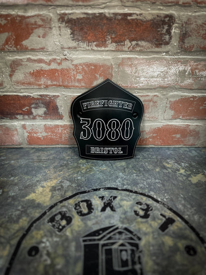 Traditional Panel Shield (1 - 1 Panel) Leather Helmet Front - Box 31 Leatherworks