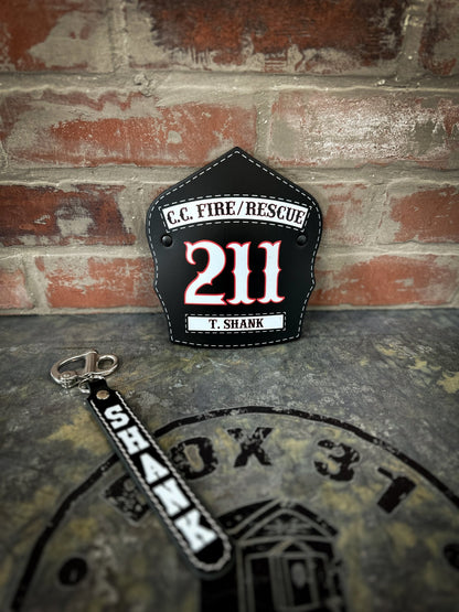 Traditional Panel Shield (1 - 1 Panel) Leather Helmet Front - Box 31 Leatherworks