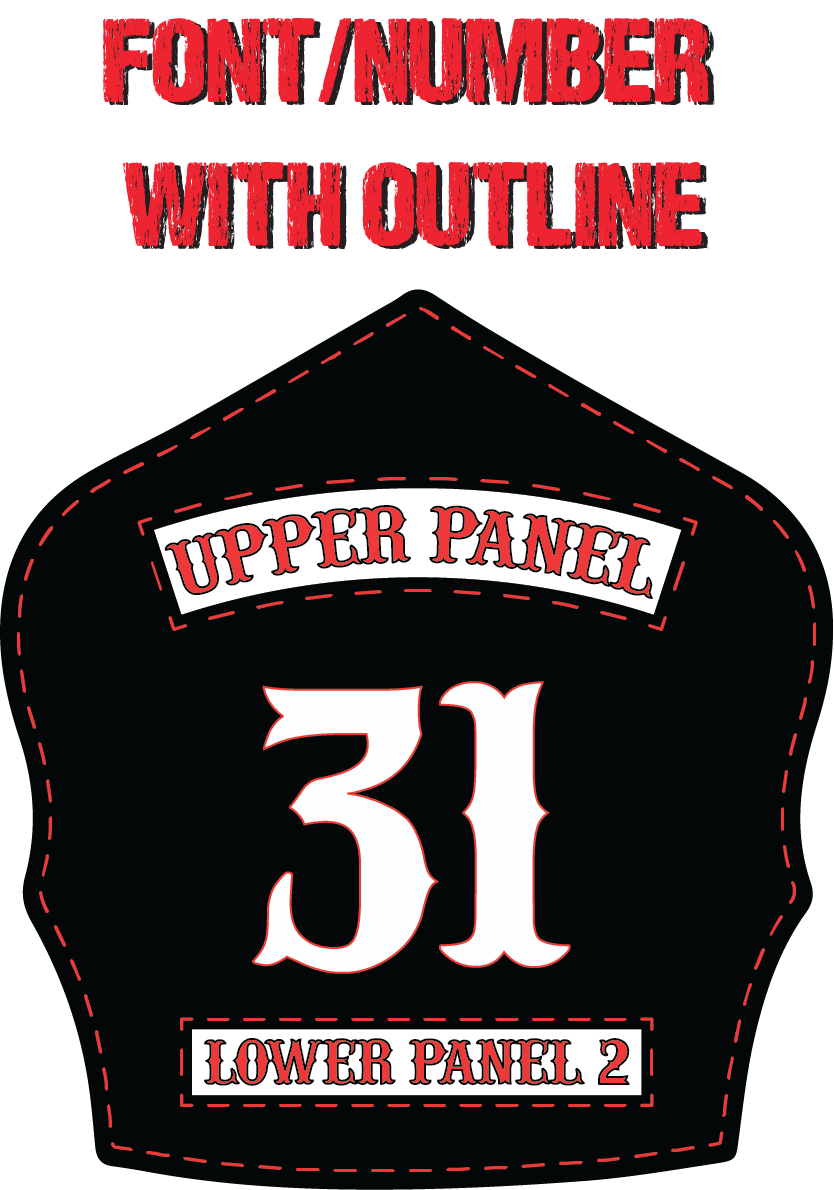 Traditional Panel Shield (1 - 1 Panel) Leather Helmet Front - Box 31 Leatherworks