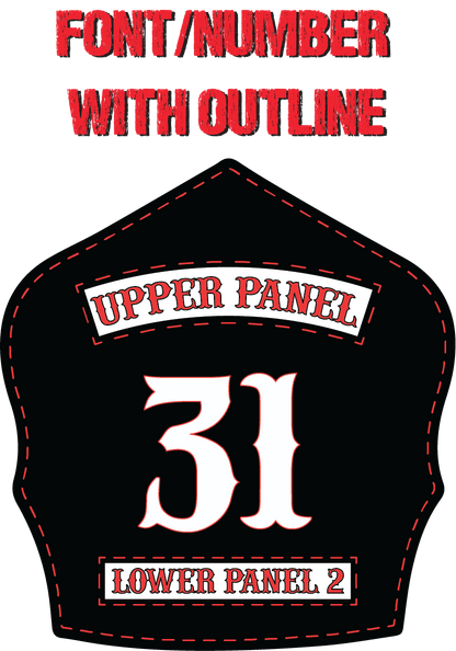 Traditional Panel Shield (1 - 1 Panel) Leather Helmet Front - Box 31 Leatherworks