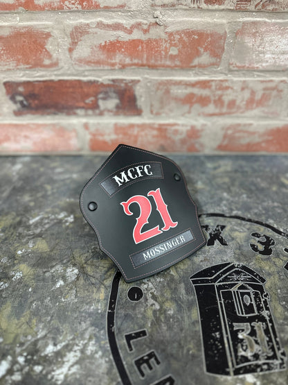 Traditional Panel Shield (1 - 1 Panel) Leather Helmet Front - Box 31 Leatherworks