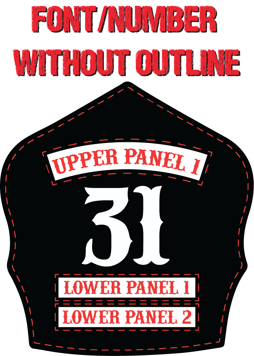 Traditional Panel Shield (1 - 2 Panel) Leather Helmet Front - Box 31 Leatherworks