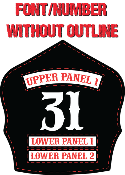 Traditional Panel Shield (1 - 2 Panel) Leather Helmet Front - Box 31 Leatherworks