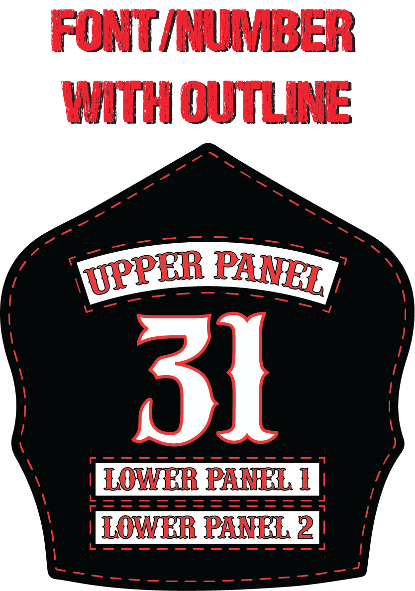 Traditional Panel Shield (1 - 2 Panel) Leather Helmet Front - Box 31 Leatherworks