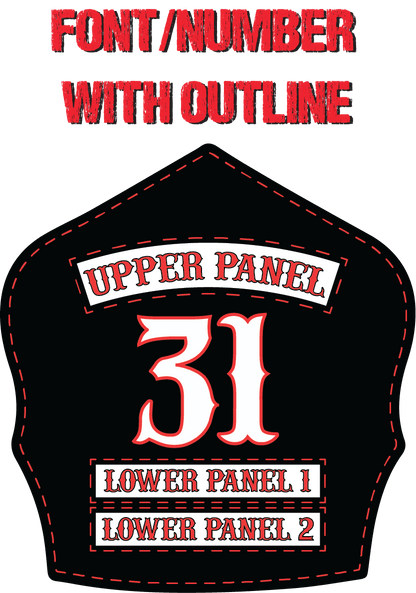 Traditional Panel Shield (1 - 2 Panel) Leather Helmet Front - Box 31 Leatherworks