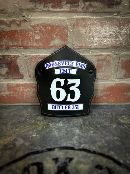 Traditional Panel Shield (2 - 1 Panel) Leather Helmet Front - Box 31 Leatherworks