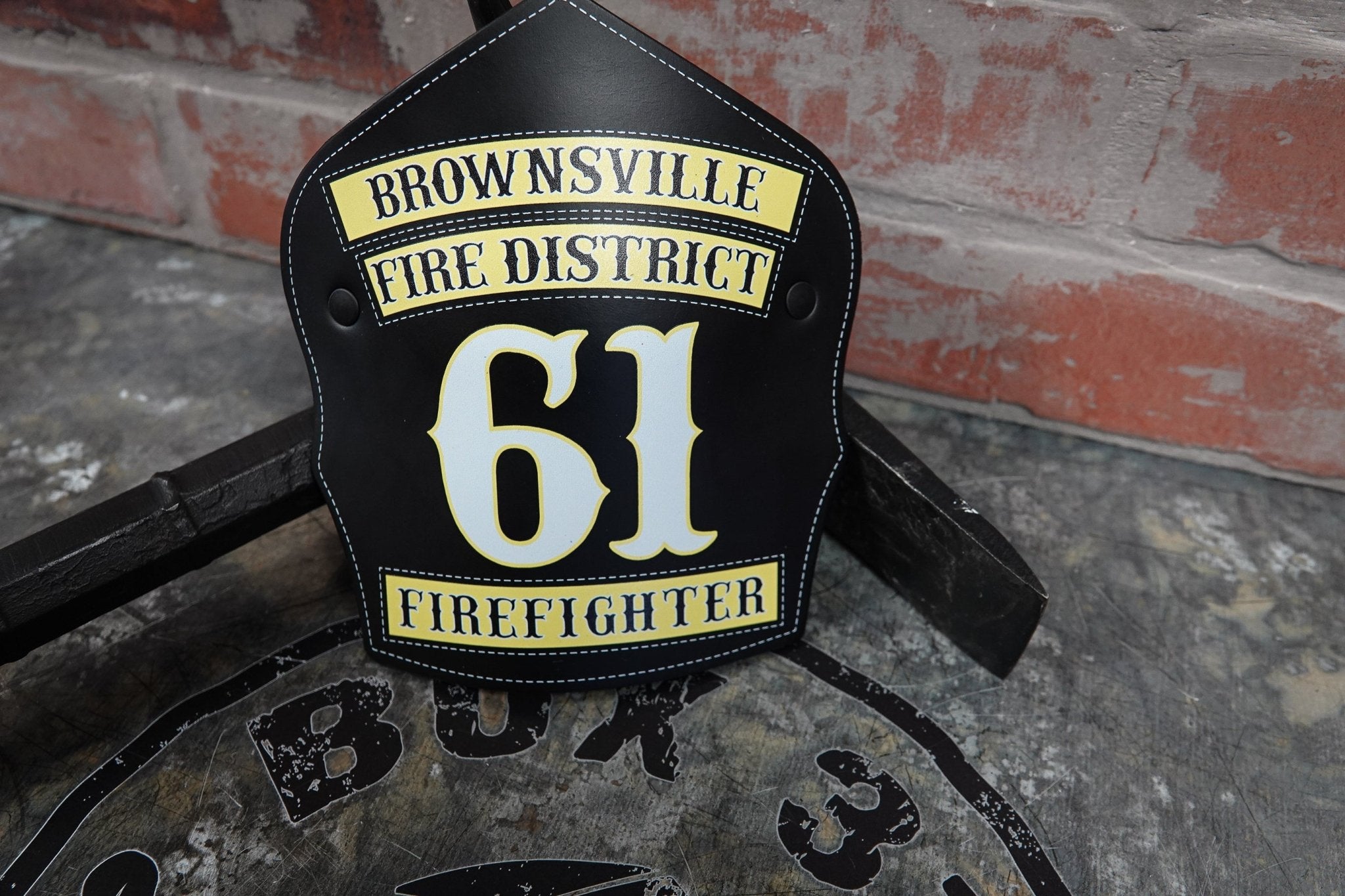 Traditional Panel Shield – Leather Helmet Front | Box 31 Leatherworks