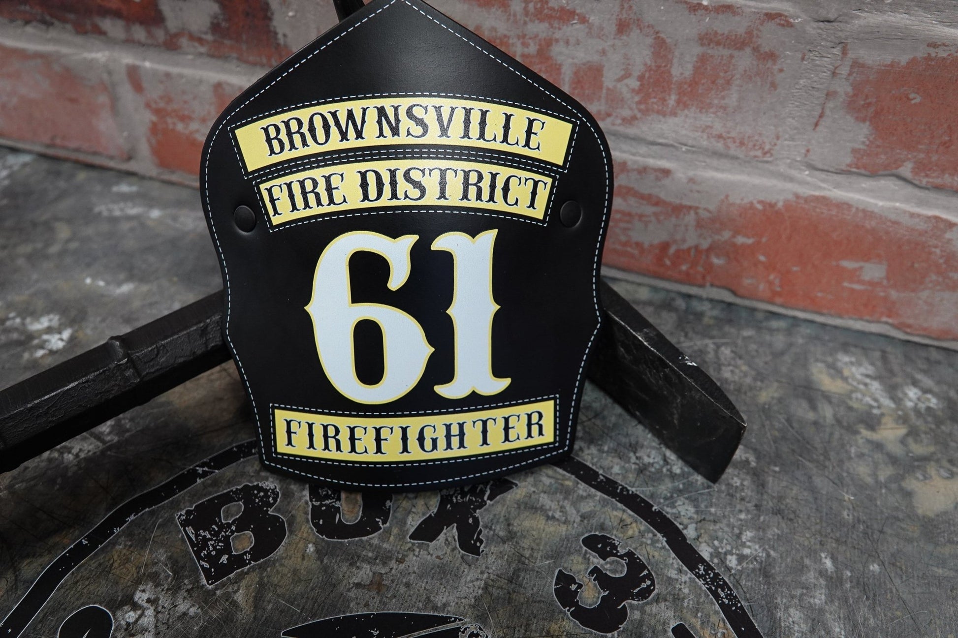 Traditional Panel Shield (2 - 1 Panel) Leather Helmet Front - Box 31 Leatherworks